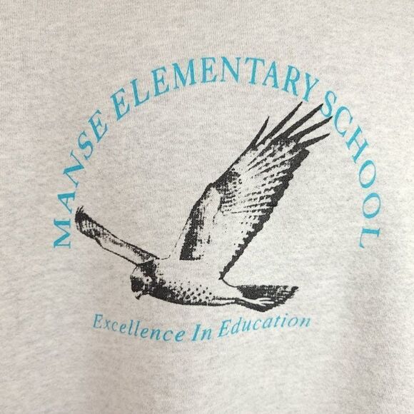 Manse Elementary School Sweatshirt Vintage 90s Hawks Pahrump Nevada Mens 2XL - Picture 2 of 5
